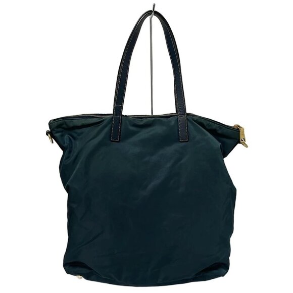 PRADA - Blue Green Navy Nylon Leather Handbag 400-053125 - Picture 2 of 9